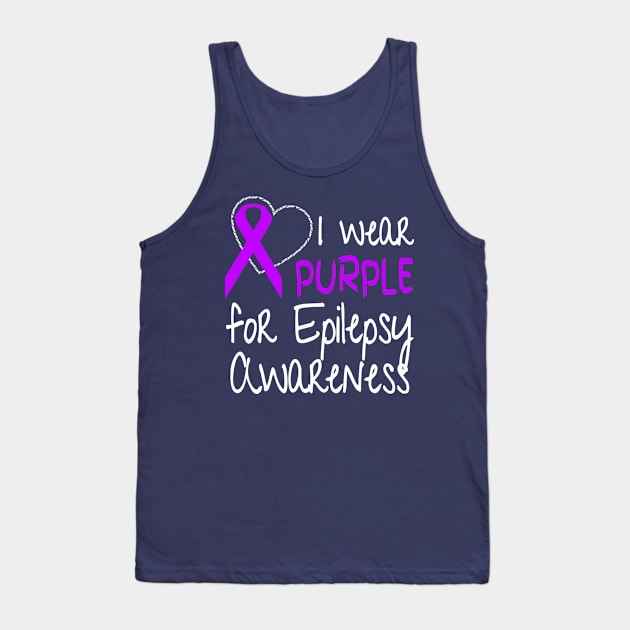 I Wear Purple For Epilepsy Awareness Ribbon design Tank Top by nikkidawn74